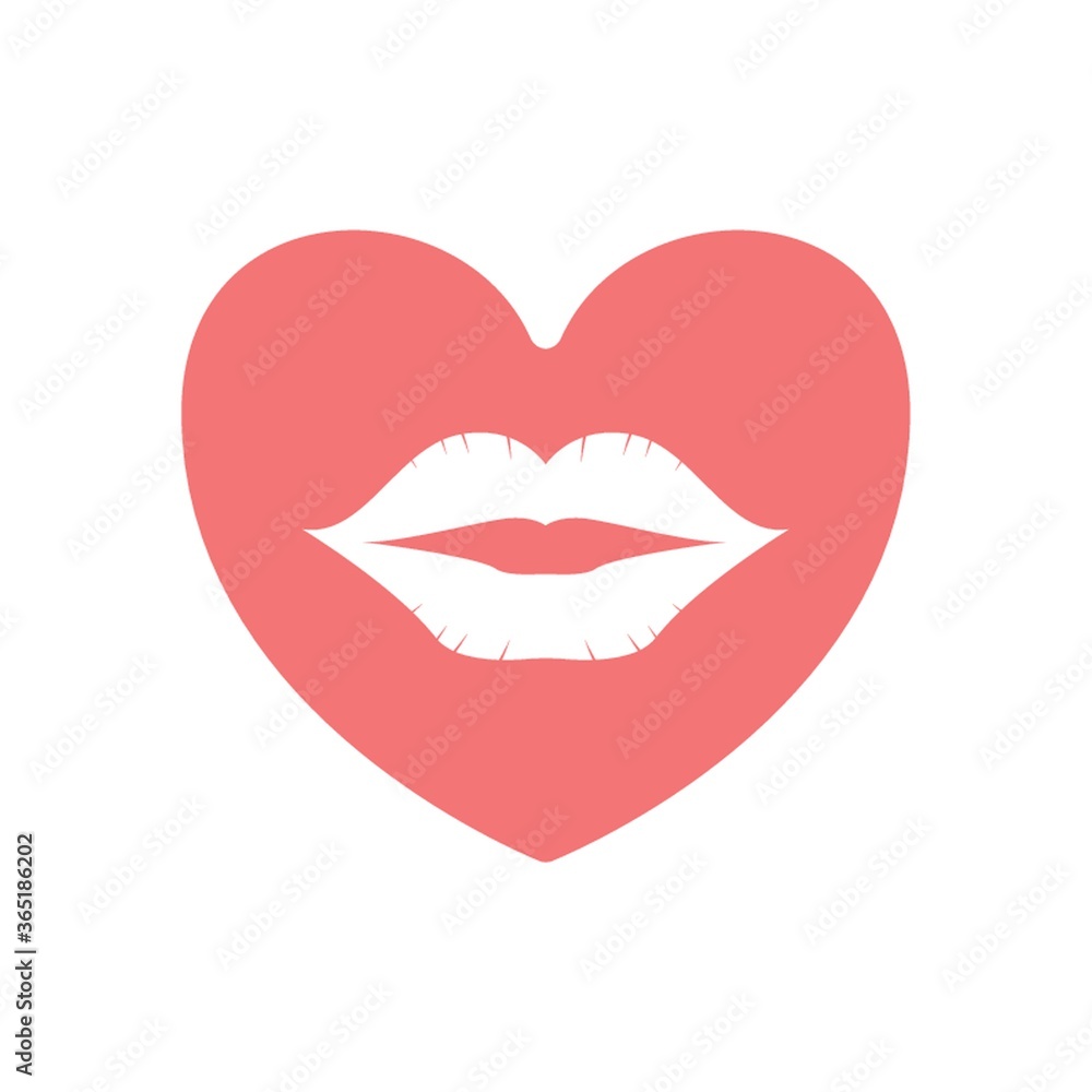 Fototapeta premium heart and lips
