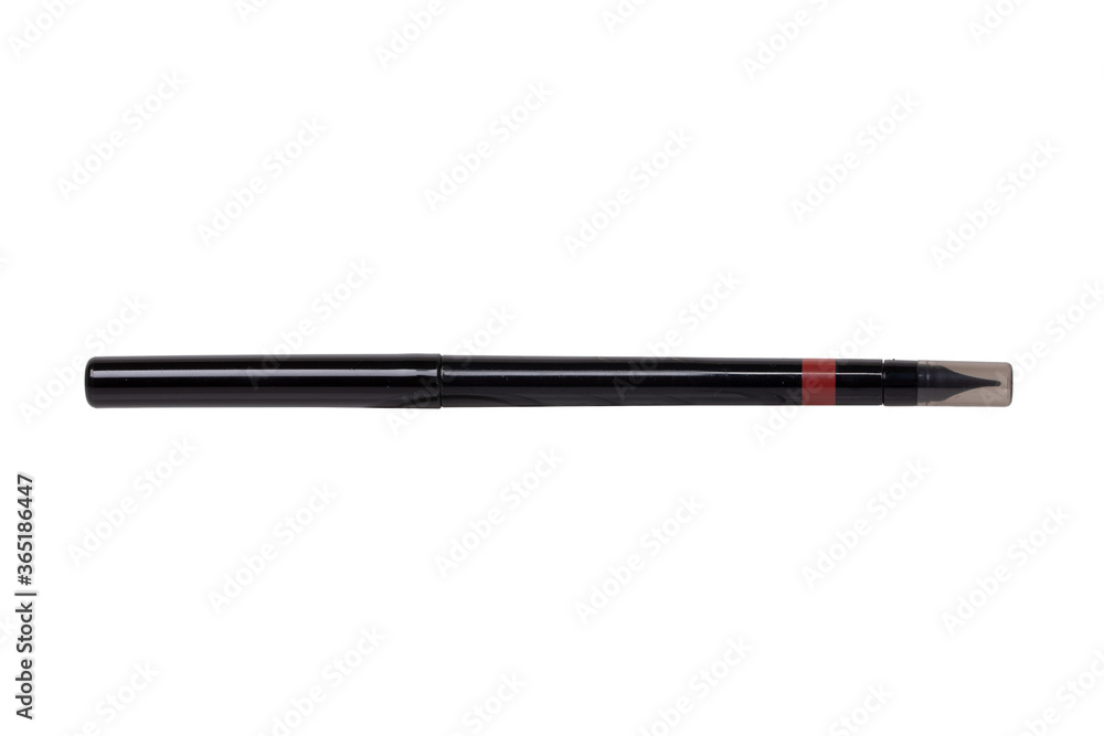 Cosmetic tools. Macro photograph of a professional pink lip liner pencil isolated on a white background. Beauty concept. Cosmetic tools. Macro photograph of a professional pink lip liner pencil isolated on a white background. Beauty concept.