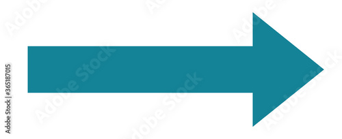 Turquoise arrow to the right / vector, isolated
