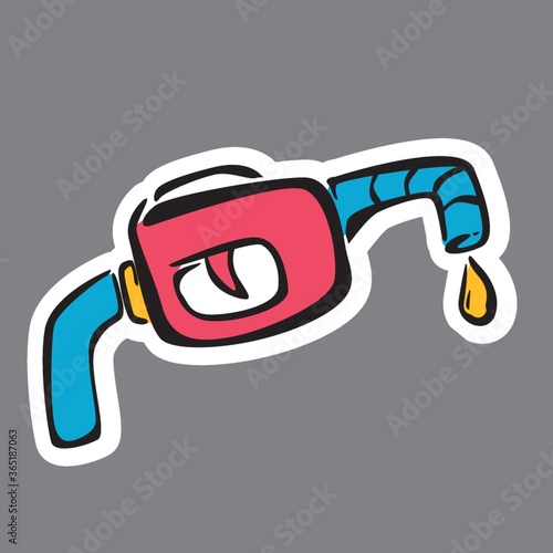 fuel pump nozzle with a drop of fuel