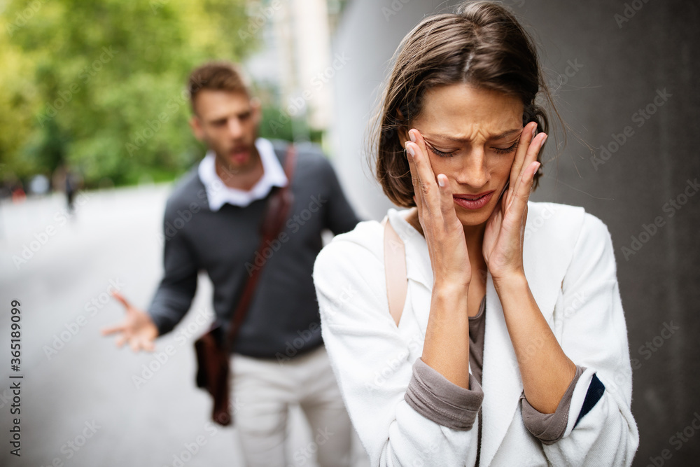 Frustrated couple arguing and having marriage problems Frustrated couple arguing and having marriage problems