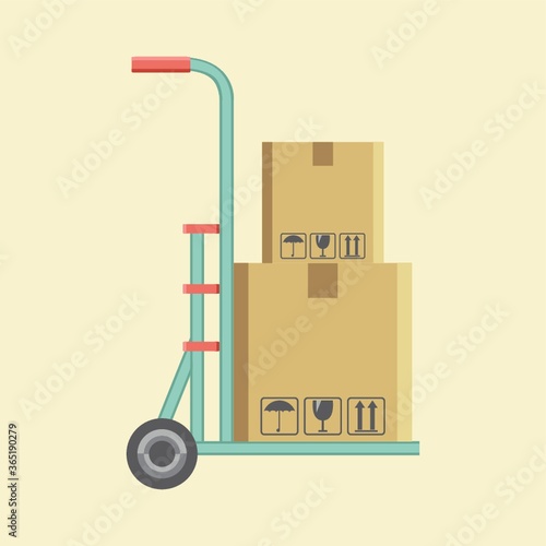 hand truck with parcel