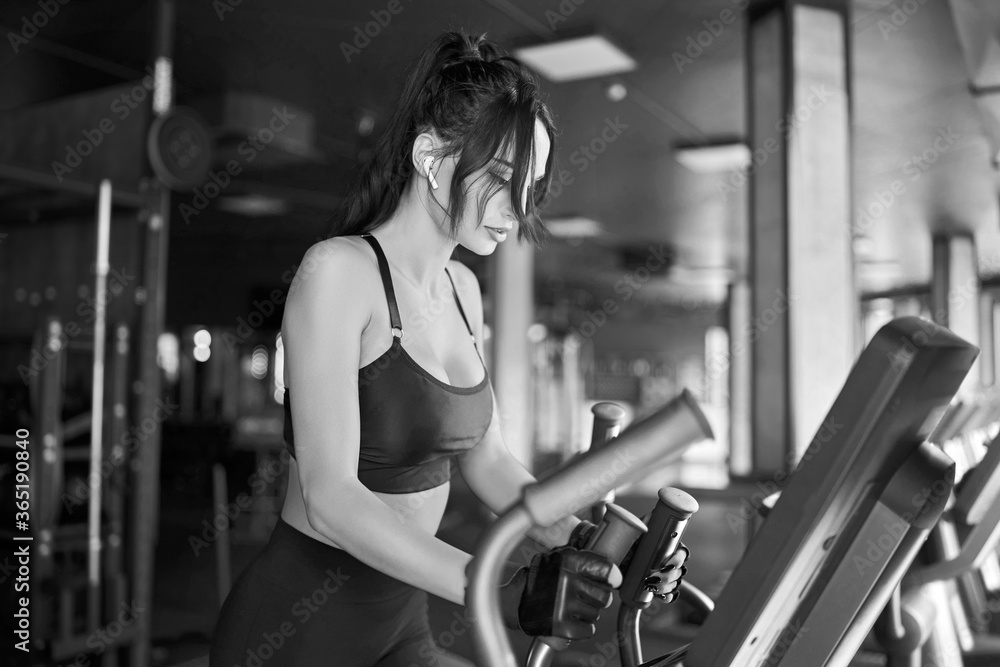Fitness woman training in gym. Fitness woman training in gym.
