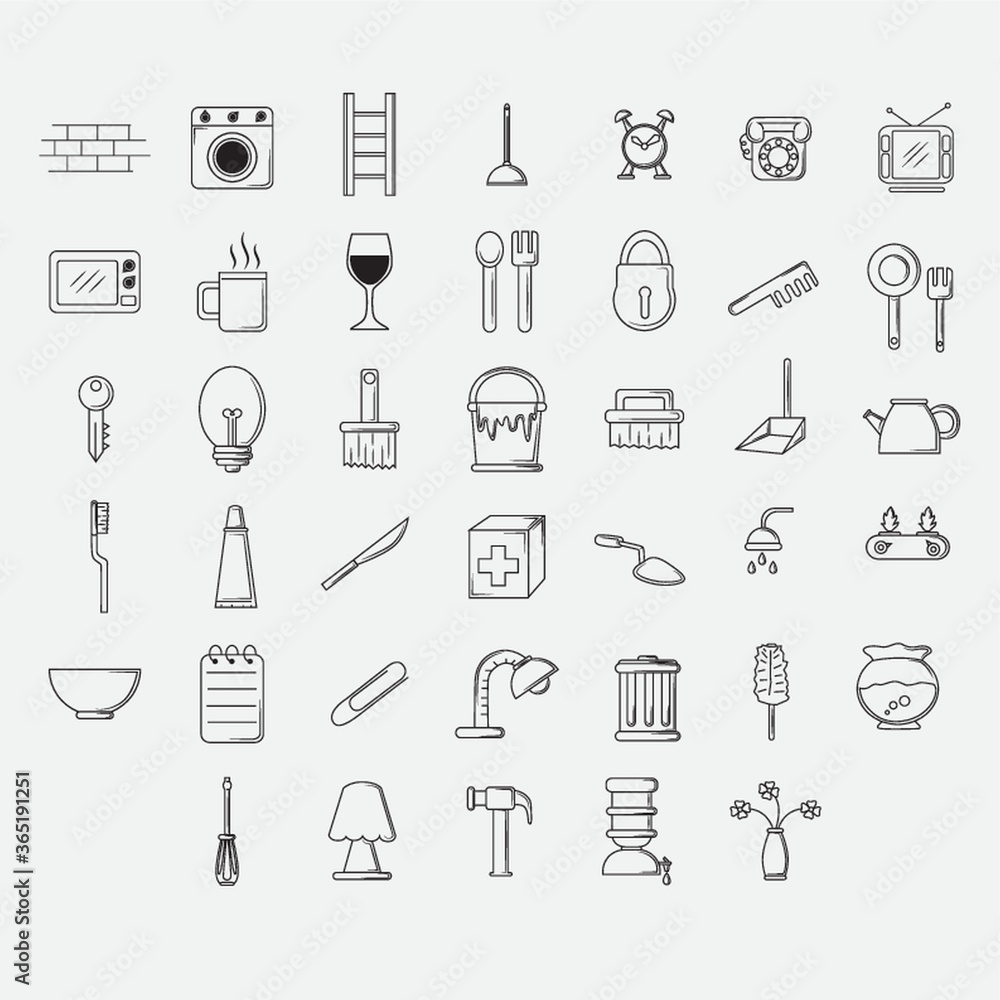 set of home appliance icons set of home appliance icons