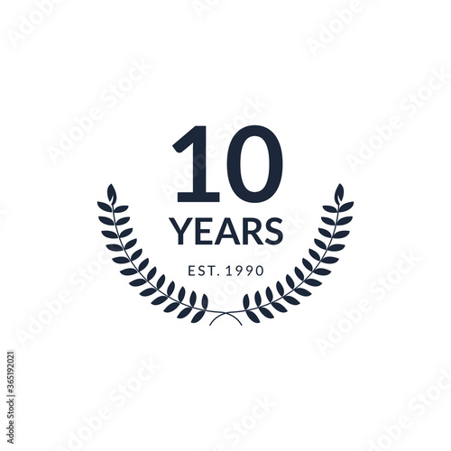 10 Year Anniversary with leaf symbol Vector Template Design Illustration