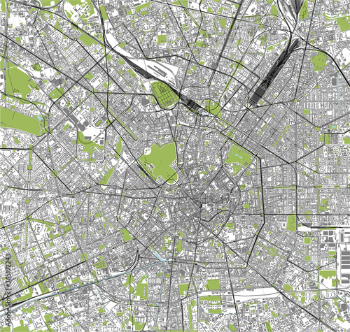 map of the city of Milan, Italy