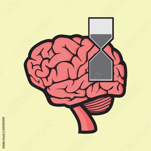 brain with hourglass