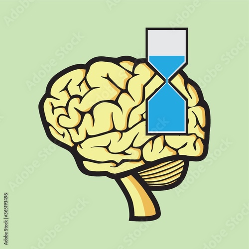 brain with hourglass