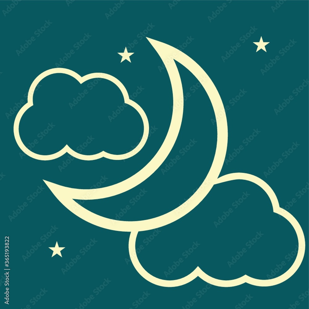 clouds and crescent moon clouds and crescent moon