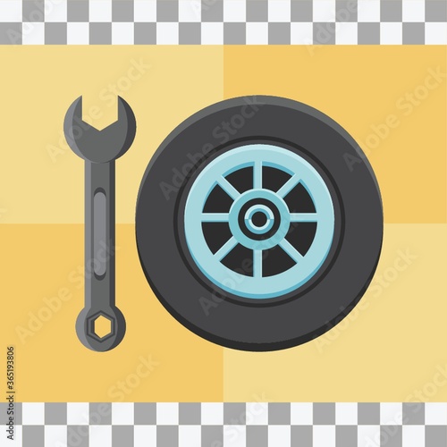 tyre and spanner