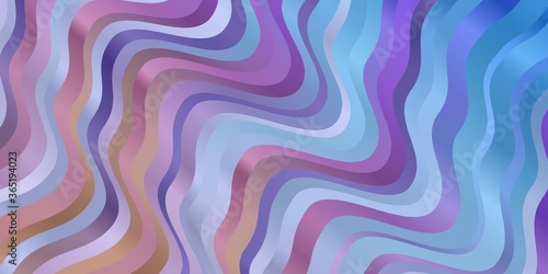 Light Blue, Red vector layout with wry lines. Abstract illustration with gradient bows. Pattern for websites, landing pages.