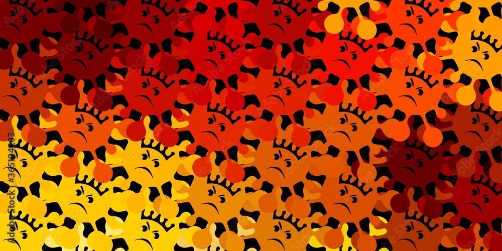 Dark orange vector texture with disease symbols. Dark orange vector texture with disease symbols.