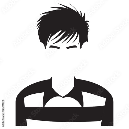 faceless man with casual wear