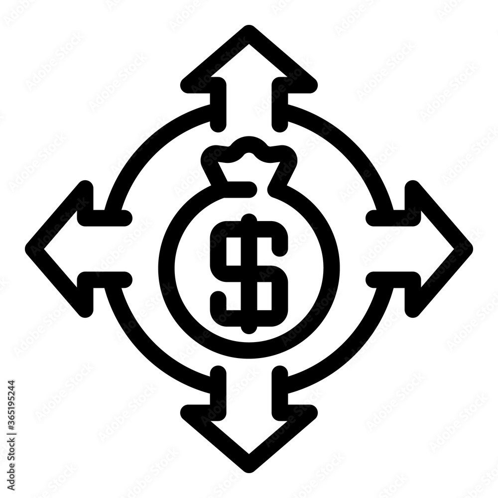 Finance company direction icon. Outline finance company direction vector icon for web design isolated on white background Finance company direction icon. Outline finance company direction vector icon for web design isolated on white background