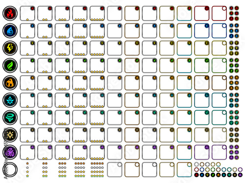 ゲーム／アイコン／属性／フレーム／ネオン／白背景