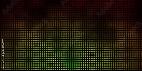 Dark Green, Yellow vector template with circles. Abstract colorful disks on simple gradient background. Design for posters, banners.