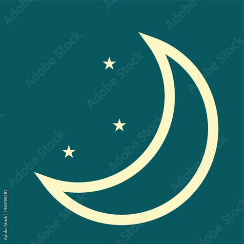 crescent moon and stars