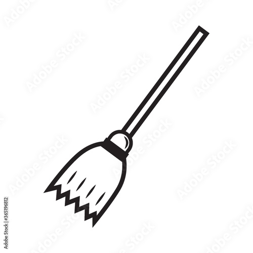 silhouette of a broomstick