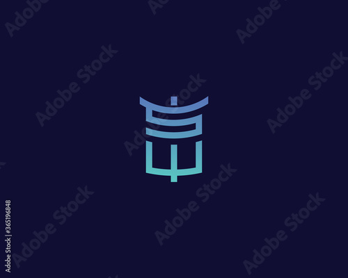 Letter S W logo design. creative minimal monochrome monogram symbol. Universal elegant vector emblem. Premium business logotype. Graphic alphabet symbol for corporate identity