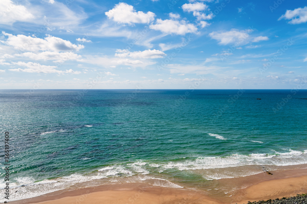 Beach of the Basque Coast with a beautiful sky. Biarritz, France. Beach of the Basque Coast with a beautiful sky. Biarritz, France.