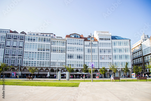 A Coruña. Fachada de cristal