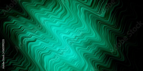 Dark Green vector template with curves. Illustration in abstract style with gradient curved.  Pattern for websites, landing pages.