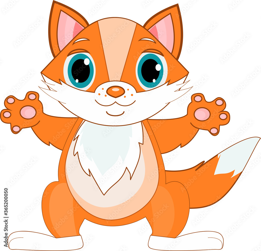 Fototapeta premium Cartoon fox vector illustration
