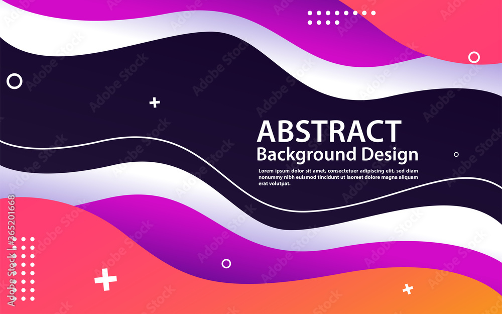 Modern dynamic design with colorful fluid shape composition. Graphic design element.