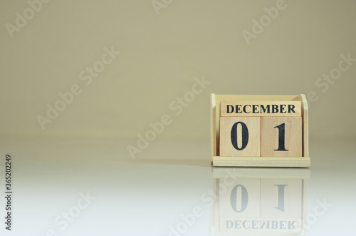 December 1, Number cube with the reflection on the ground.