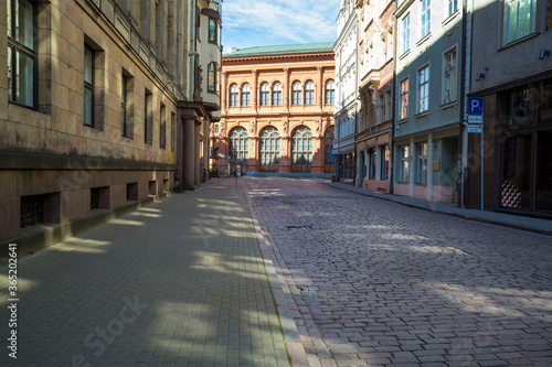 Deserted city street. Europe.