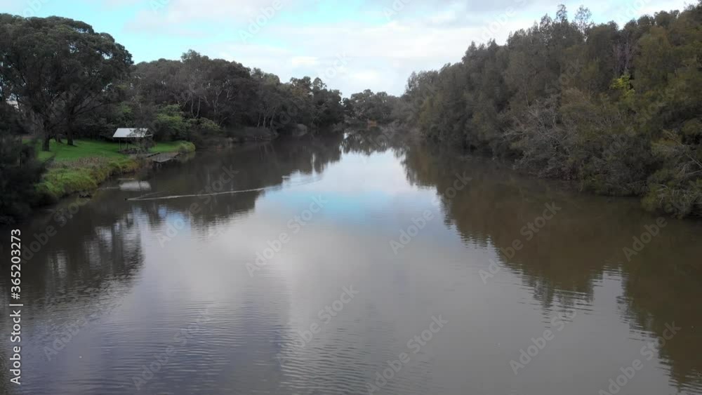 AERIAL Flying Low Over A Calm Australian River AERIAL Flying Low Over A Calm Australian River