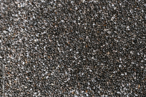Chia seeds close-up, macro