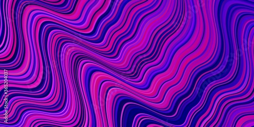 Light Purple, Pink vector background with curved lines.