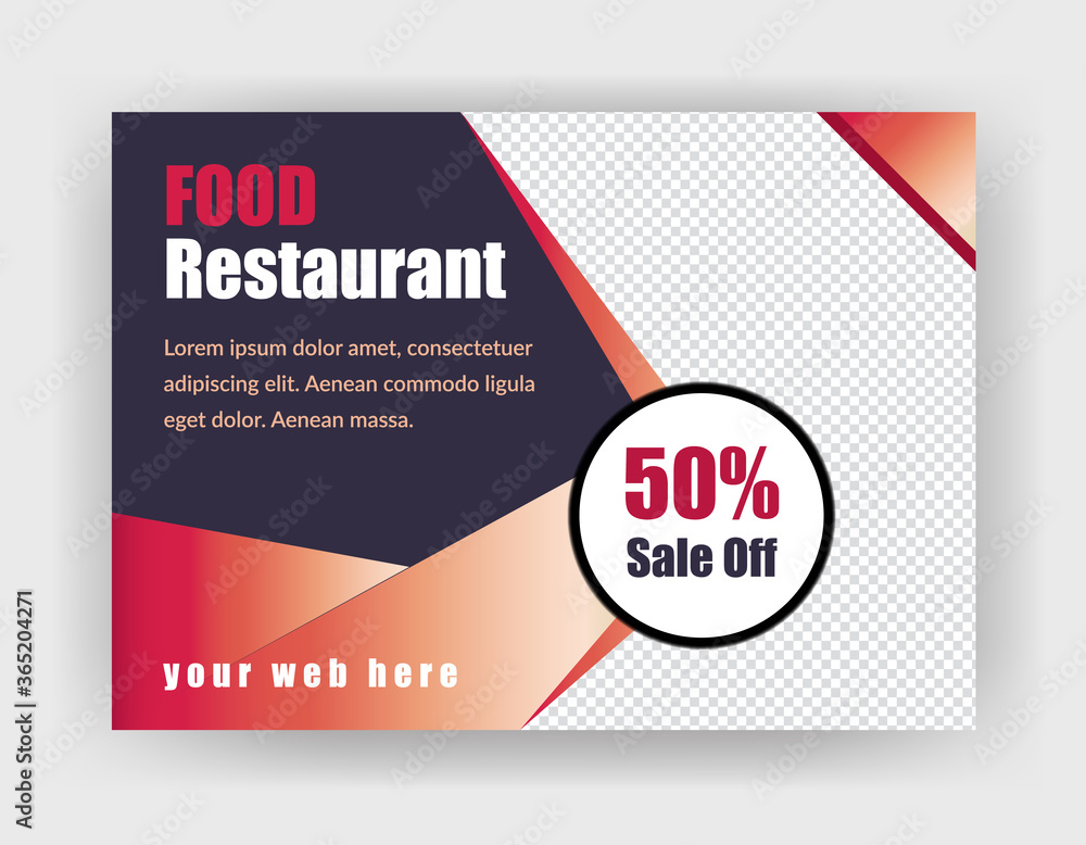 Horizontal Flyer template for restaurant.