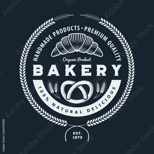 Bakery shop logo design template. Vector illustration