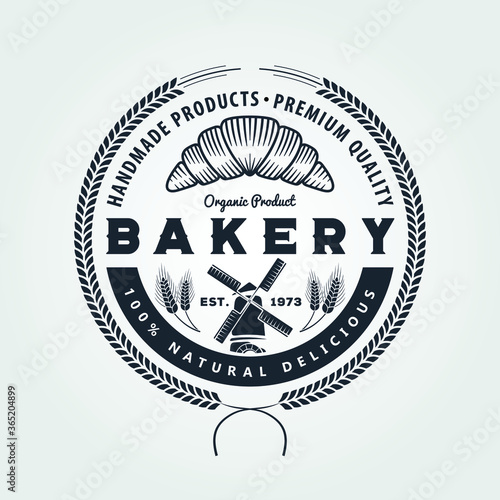 Bakery shop logo design template. Vector illustration
