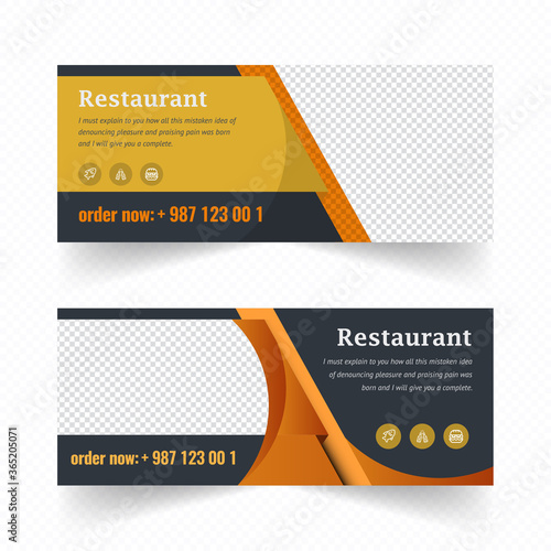 Food web banner set for restaurant