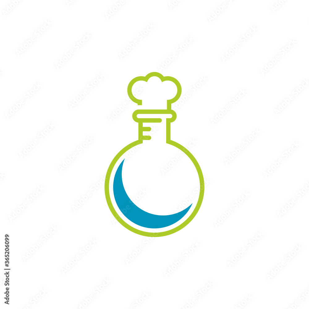 Chef Hat with laboratory glass Logo Design Template Vector, Icon Symbol, Creative Design Concepts Chef Hat with laboratory glass Logo Design Template Vector, Icon Symbol, Creative Design Concepts