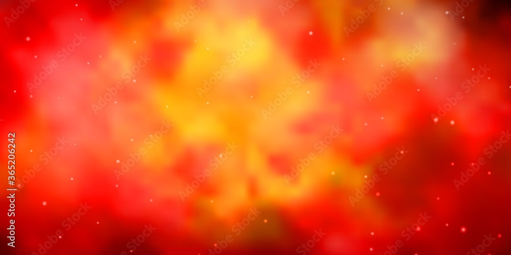 Dark Orange vector texture with beautiful stars. Shining colorful illustration with small and big stars. Best design for your ad, poster, banner.