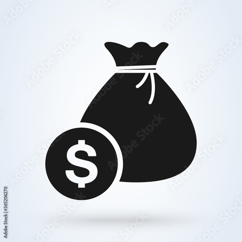 money bag dollar. vector Simple modern icon design illustration.