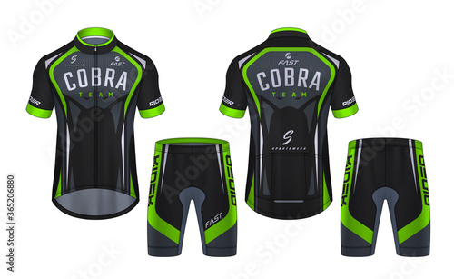 Cycling Jerseys mockup,t-shirt sport design template,uniform for bicycle apparel.
