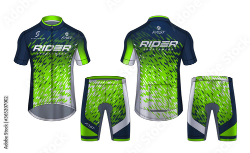 Cycling Jerseys mockup,t-shirt sport design template,uniform for bicycle apparel.
