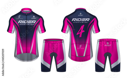 Cycling Jerseys mockup,t-shirt sport design template,uniform for bicycle apparel.

