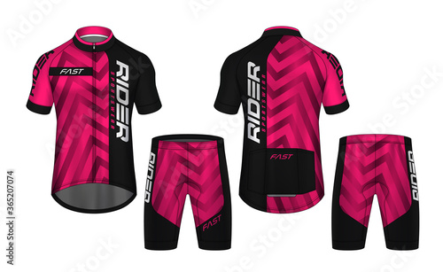 Cycling Jerseys mockup,t-shirt sport design template,uniform for bicycle apparel.
