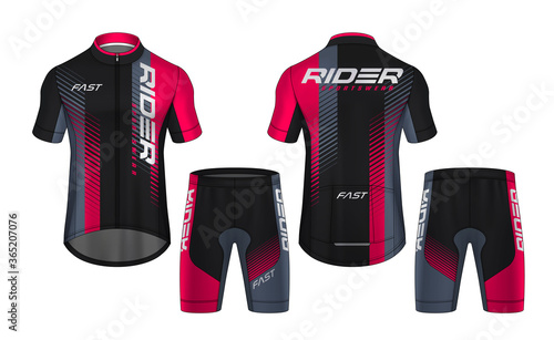 Cycling Jerseys mockup,t-shirt sport design template,uniform for bicycle apparel.
