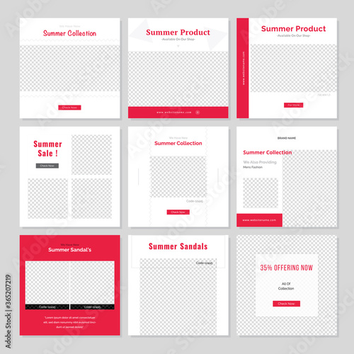 09 Slides abstract Unique Editable modern Social Media banner Template.Elegant sale and discount promo