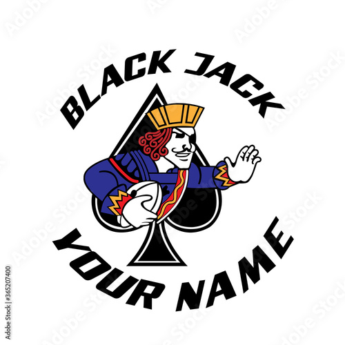 black jack casino logo vector. black jack illustration casino logo design