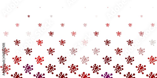 Light Pink  Red vector backdrop with virus symbols.