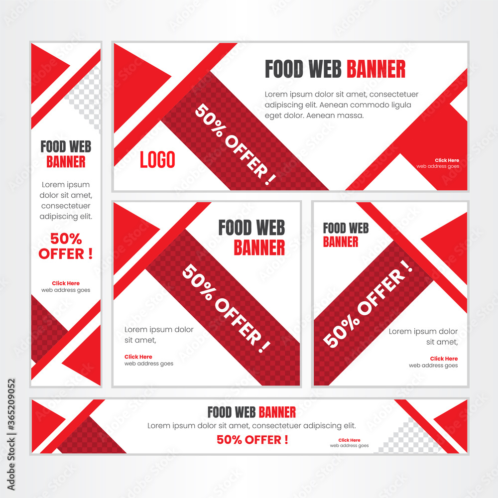 Food & Restuaruant Concept web Bannar set Design .	