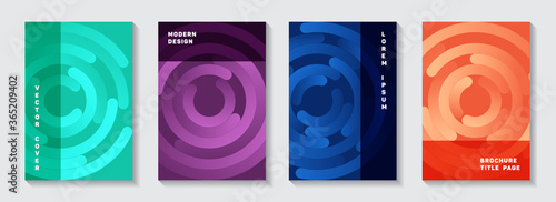 Marketing portfolio title pages collection. Creative banner circles swirl vector backdrops. Aim 